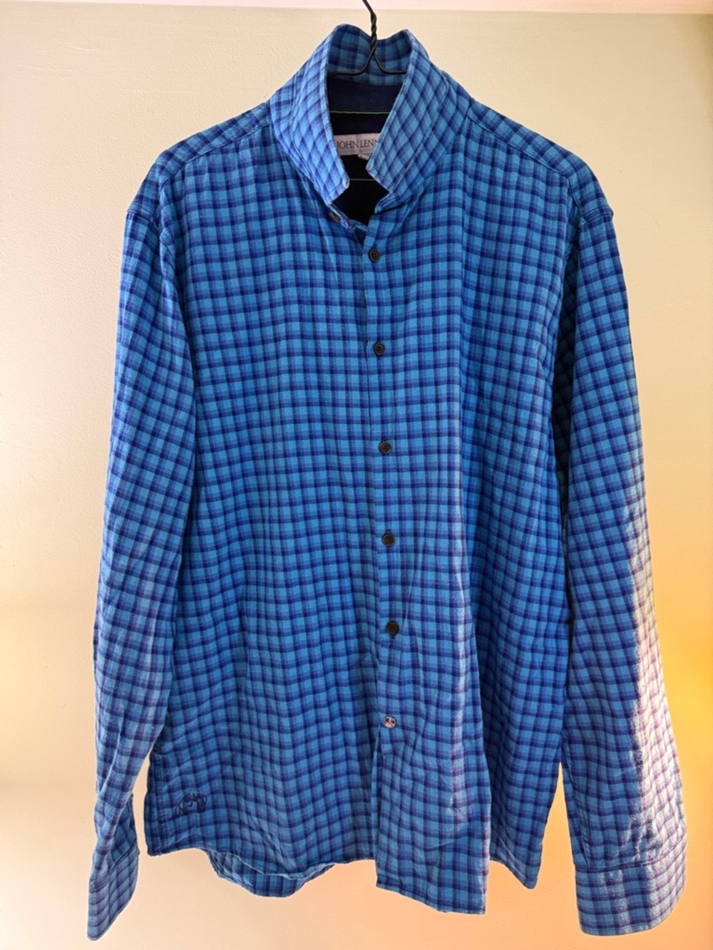 John Lennon, Blue Plaid Button-Up Shirt